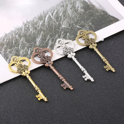 2 Pieces/Lot 80x28mm Big Size Key Charms 3 Colors Antique Bronze Key Pendant For Diy Jewelry Making