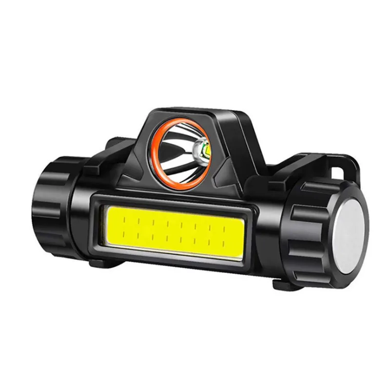 Mini Q5 Built-in USB 18650 Rechargeable Battery LED Headlamp COB Work light 2 Mode With Magnet Waterproof Headlight Head Lamp