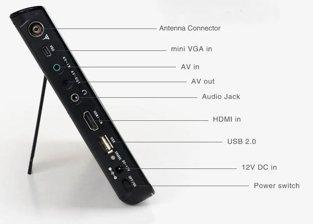LEADSTAR D10 LED TV 10.2 بوصة المحمولة عرض مشغل رقمي DVB-T2 ATSC تلفزيون محمول USB TF بطاقة HDMI متوافق شاحن سيارة