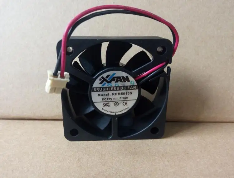 Xfan-ventilador de refrigeración para reproductor de DVD, dos cables, Original, rdm5015s, DC12V, 0.14a, 50x50x15mm