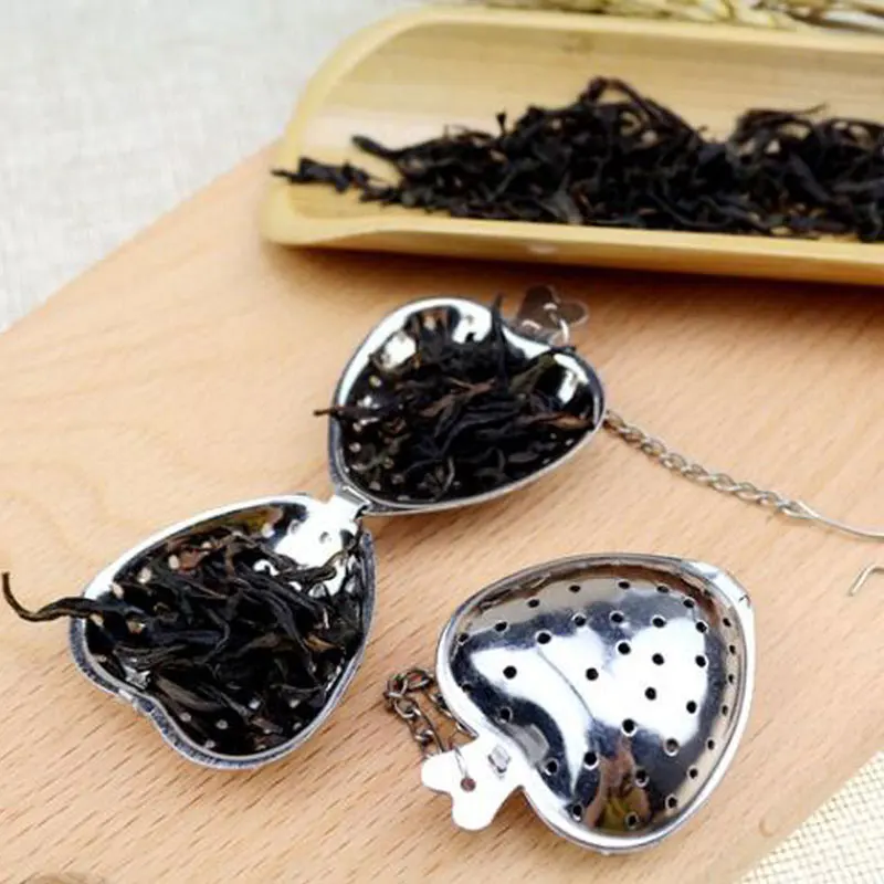 Stainless Steel Heart Tea Strainer Infuser Filter Herb Steeper Tea Tool 30pcs/lot