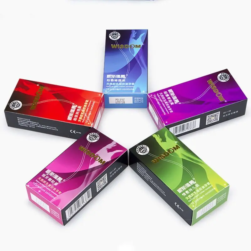 50 Pcs WISDOM Condoms Natural Latex G Spot Condom 5 Type Thin Condoms For Men Spike Condones Contraception Penis Sleeve Sex Toys