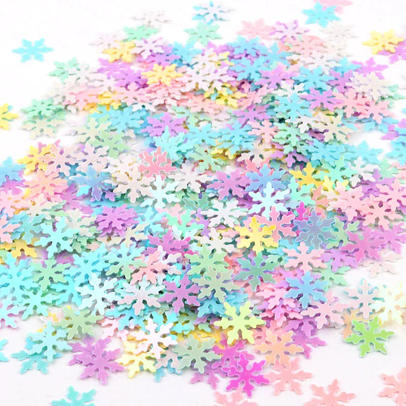 9mm Snowflake Sequins Christmas Snow Sequin Loose Flower Glitter Pailettes Lentejuelas Sewing Wedding Craft Home Decoration