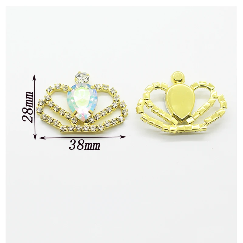 Shining The New 10Pcs alloy Rhinestone  28 * 38mm Crown Diy Jewelry Accessories crystal decoration Handmade creative production