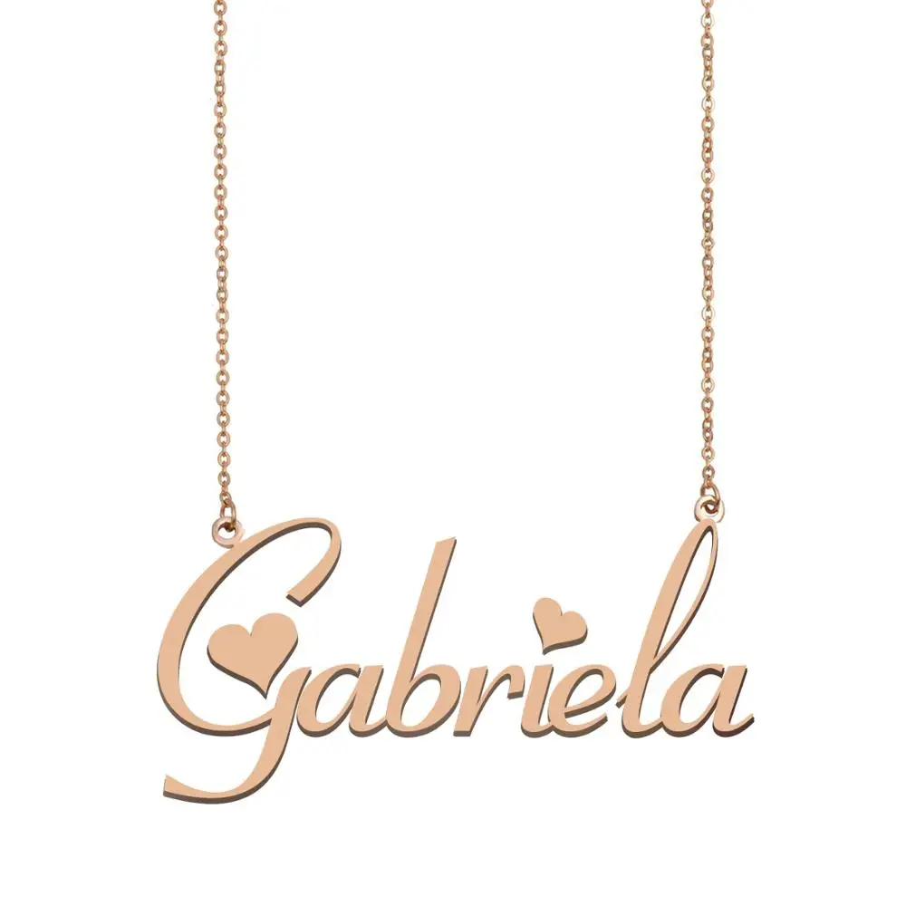 

Gabriela Name Necklace Personalized for Women Girls Custom Nameplate Pendant Birthday Wedding Christmas Jewelry Gift