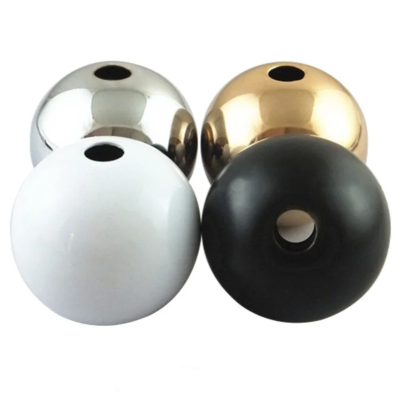 4pcs Middle Hole Diameter 10mm Metal Decorative Iron Ball Hollow Ball, Perforation Lamp Making Hardware DIY Accessories