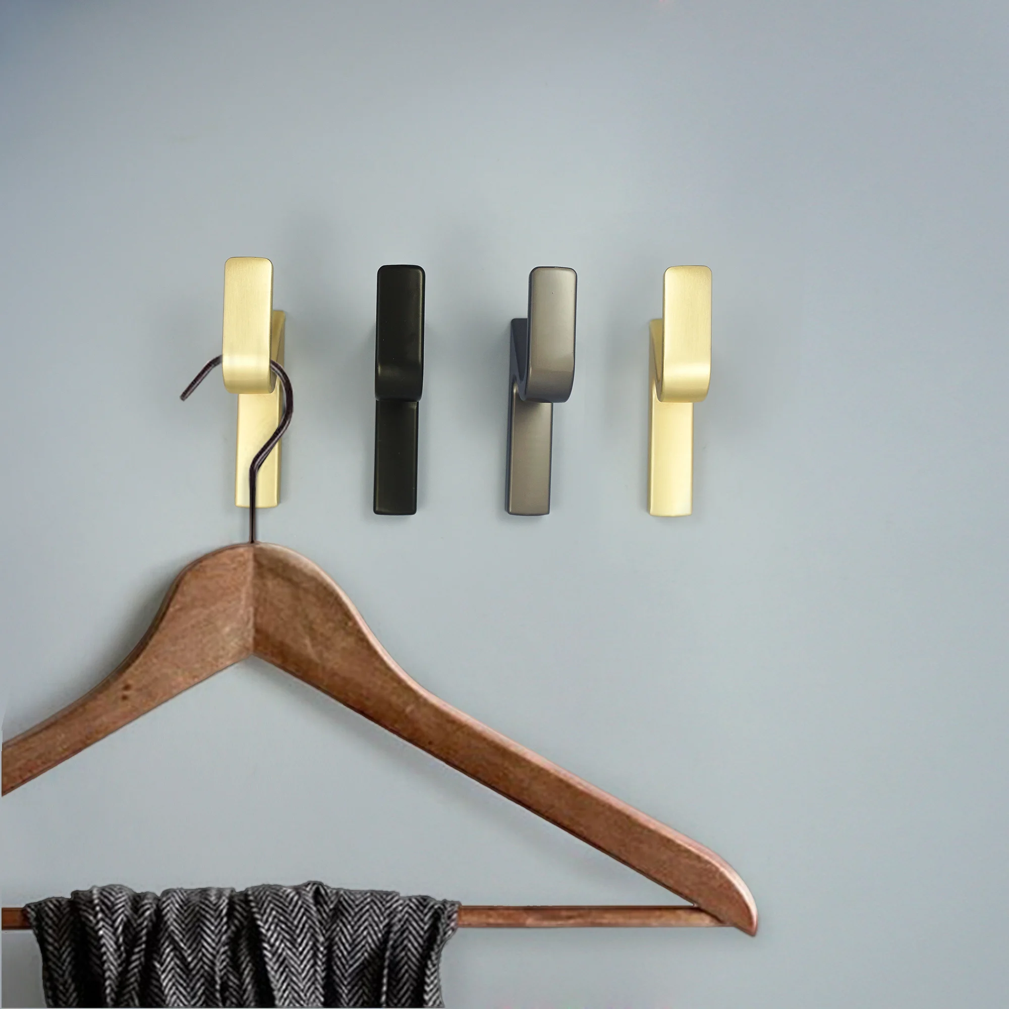 

MFYS Zinc Alloy Hooks for Hanging Clothes Bags Keys Coats Black Gold Robe Hooks Home Decor Hook Clothes Hook Holder Hangers