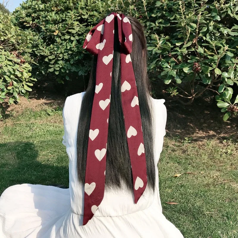 HOT Japanese Narrow Long Silk Scarf For Women CHIC Fashion Printed Head Bands Small Tie Bag Skinny Constellation Belt Scarves