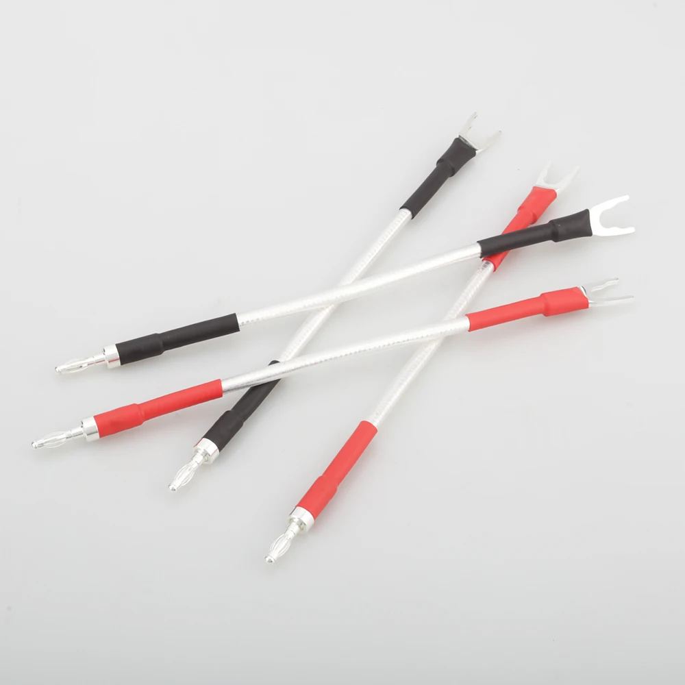 Audiocrast OCC Mạ Bạc Giấy Bạc Xoắn Nhảy Cáp Cầu Cáp Loa Chuối Để Spade