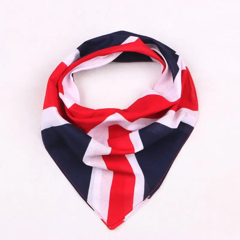 54x54cm Unisex British Flag Union Jack Biker Square Bandana Football Fans Carnival Cotton Head Wrap Hip Hop Dancing Handkerchief