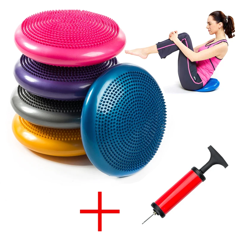 

PVC Inflatable Yoga Ball Cushion Balance Pad Massage Fitness Balls Pilates Anti-Stress Ball Fitball Training Home with Pump