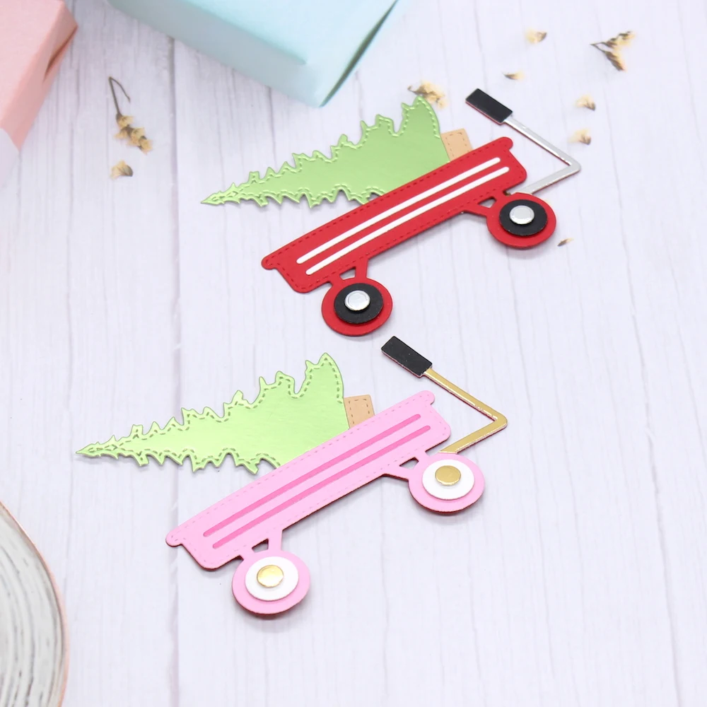 KSCRAFT Christmas Wagon Metal Cutting Dies Stencils for DIY Scrapbooking Decorative Embossing DIY Paper Cards