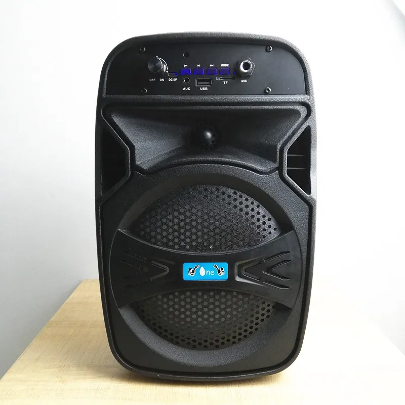 6,5 Zoll aktiver Subwoofer für den Außenbereich Car Audio 220V/12V 120W eingebauter Li-Akku Bluetooth USB/TF-Karte/Aux/FM-Radio/Mikrofon