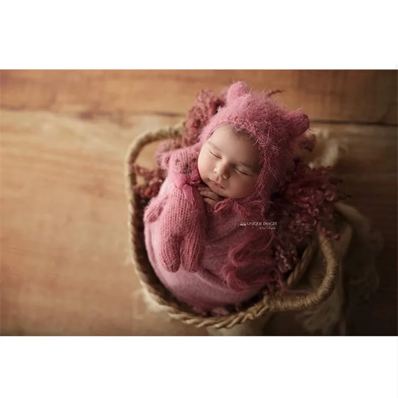 Newborn Photography Props Hand-Woven Straw Basket Natural Bamboo Baby Props Baskets Baby Shooting Accessories Posing Background