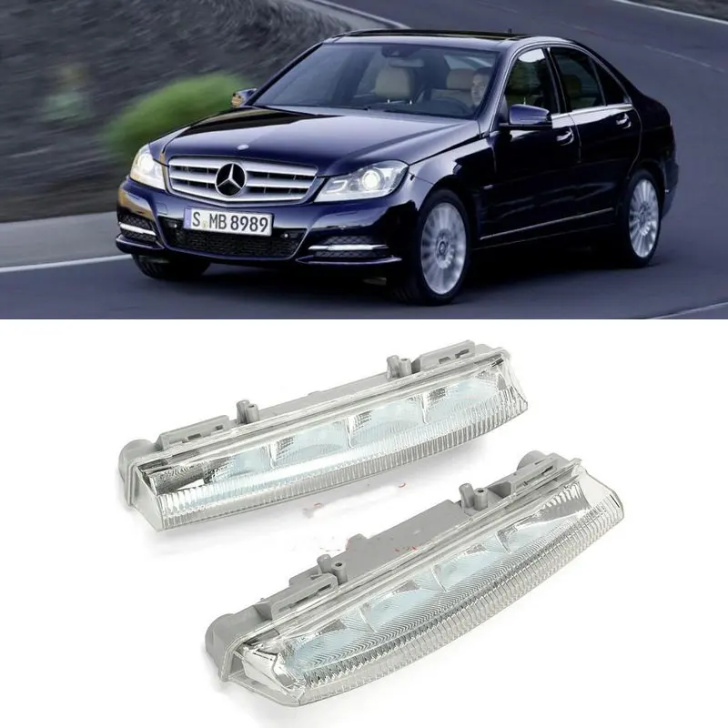 

2pc DRL Front Bumper Light For Mercedes W204 S204 2007 2008 2009 2010 2011 2012 2013 2014 A2049068900 A2049069000