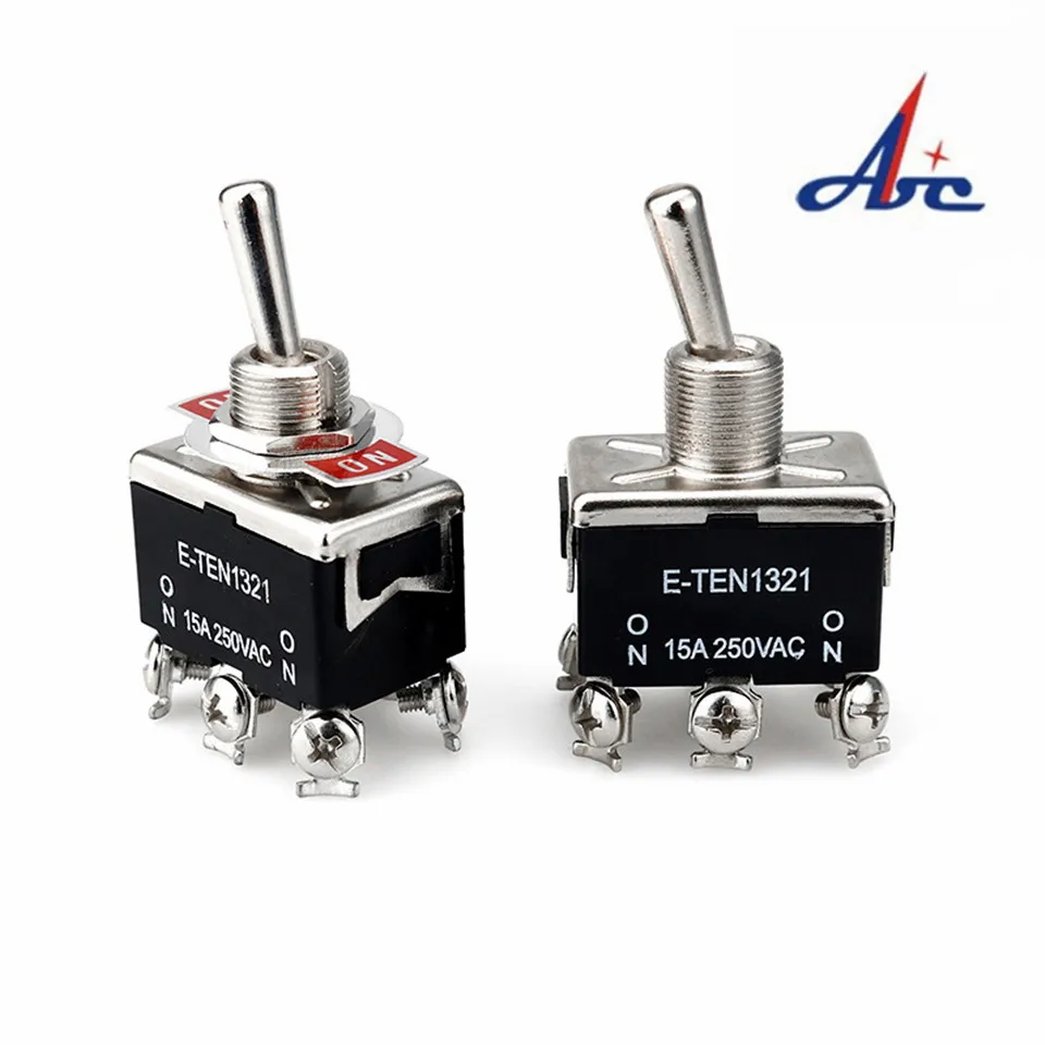 15A 250V KN3C E-TEN 1322 toggle switch 6 pin head 3 grade switch double pole double throw toggle switch