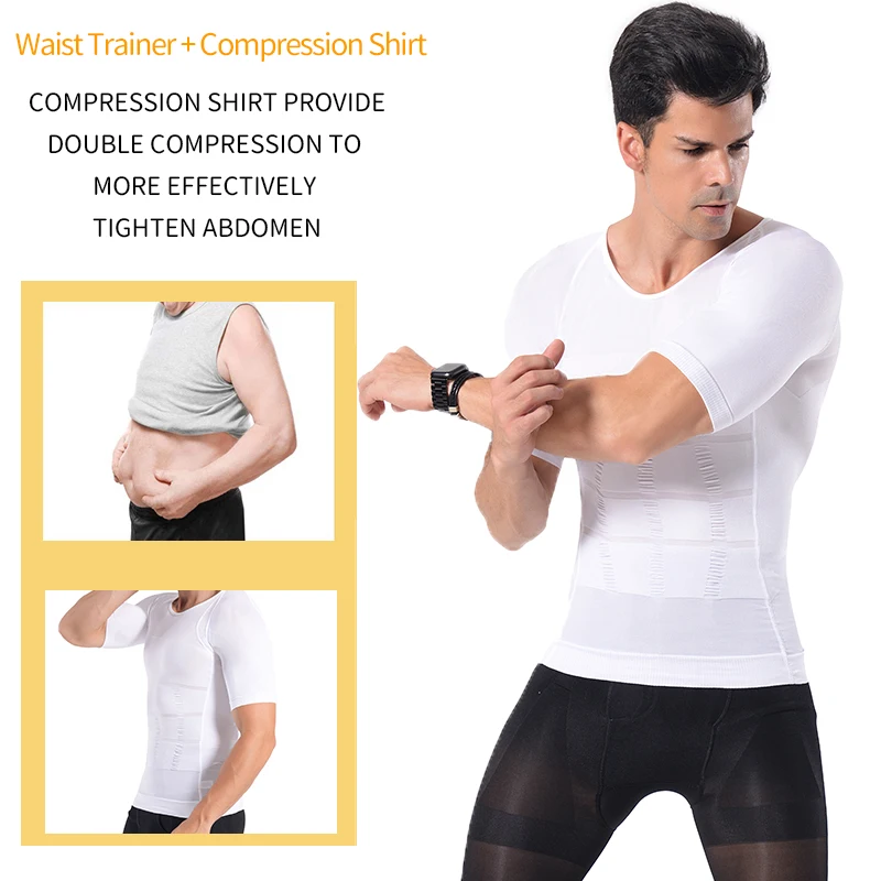 Men Body Shaper Abdomen Slimming Shapewear Male Modeling Belt Belly Shaping Corset Gynecomastia Compression Shirts Faja Hombre