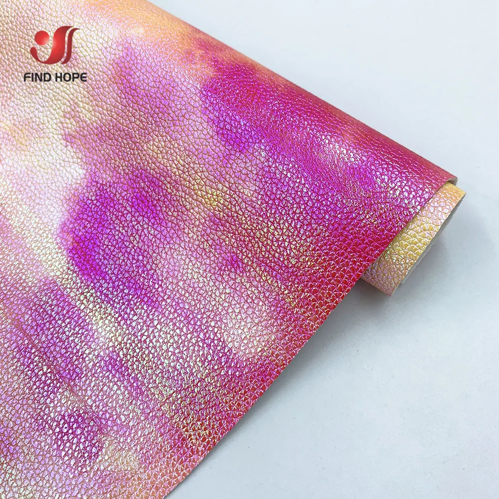 A4/20*120cm Colorful Tie-dye Vinyl PU Leatherette Sewing Fabric Waterproof DIY Craft Hair Bow GIFT Earring Handmade Decor