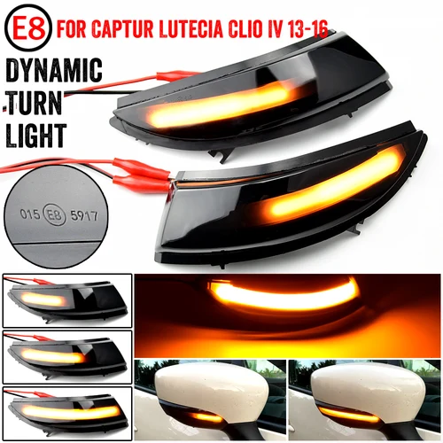 Luz de señal de giro LED dinámica para Renault Clio IV MK4 Captur J87, indicador de espejo de ala lateral, reemplaza directamente OEM Original