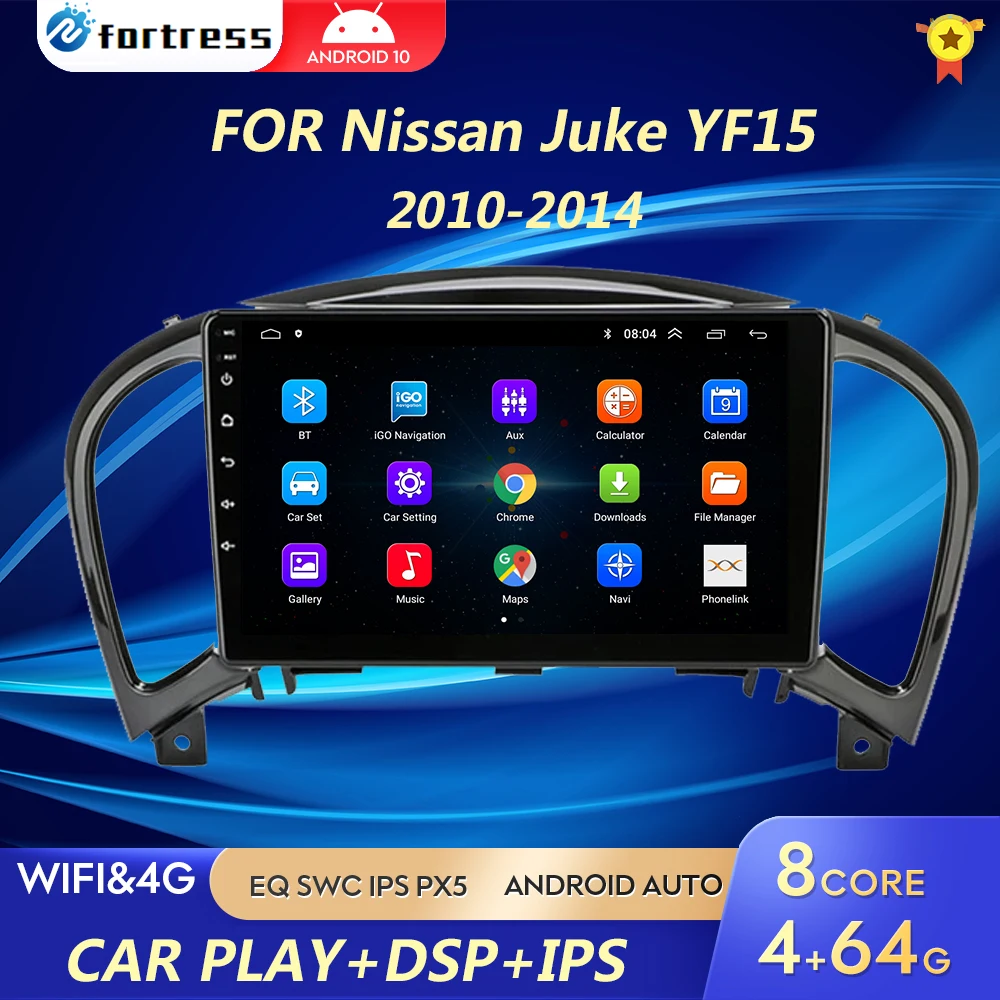 Android Auto Radio For Nissan Juke YF15 2010 2011 2012-2014 Carplay 4G Car Multimedia GPS 2 din autoradio