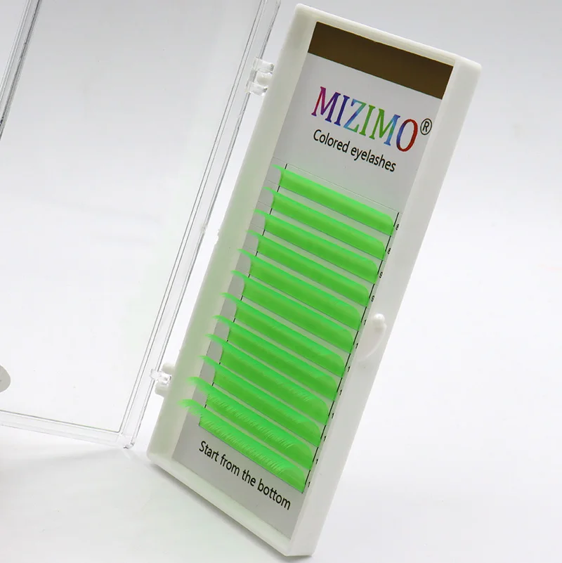 MIZIMO Color Makeup Eyelash 8-13mm Long Mixed Artificial Mink Hair Blue Red Purple Green Yellow Eyelash Extension Tool