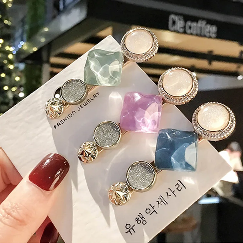 Fashion Sweet Fantasy starry sky girl BB clip bangs clip simple  elegant side clip wild temperament word clip hair accessories