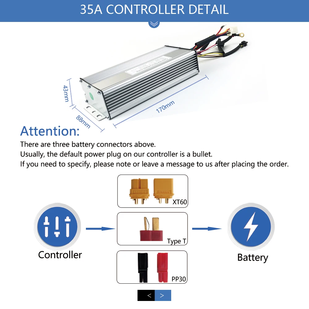 Electric bicycle Controller 48V Speed Controller For Bushless Motors 48V 1500W 35A KT controller Electric Bike Conversion Kits