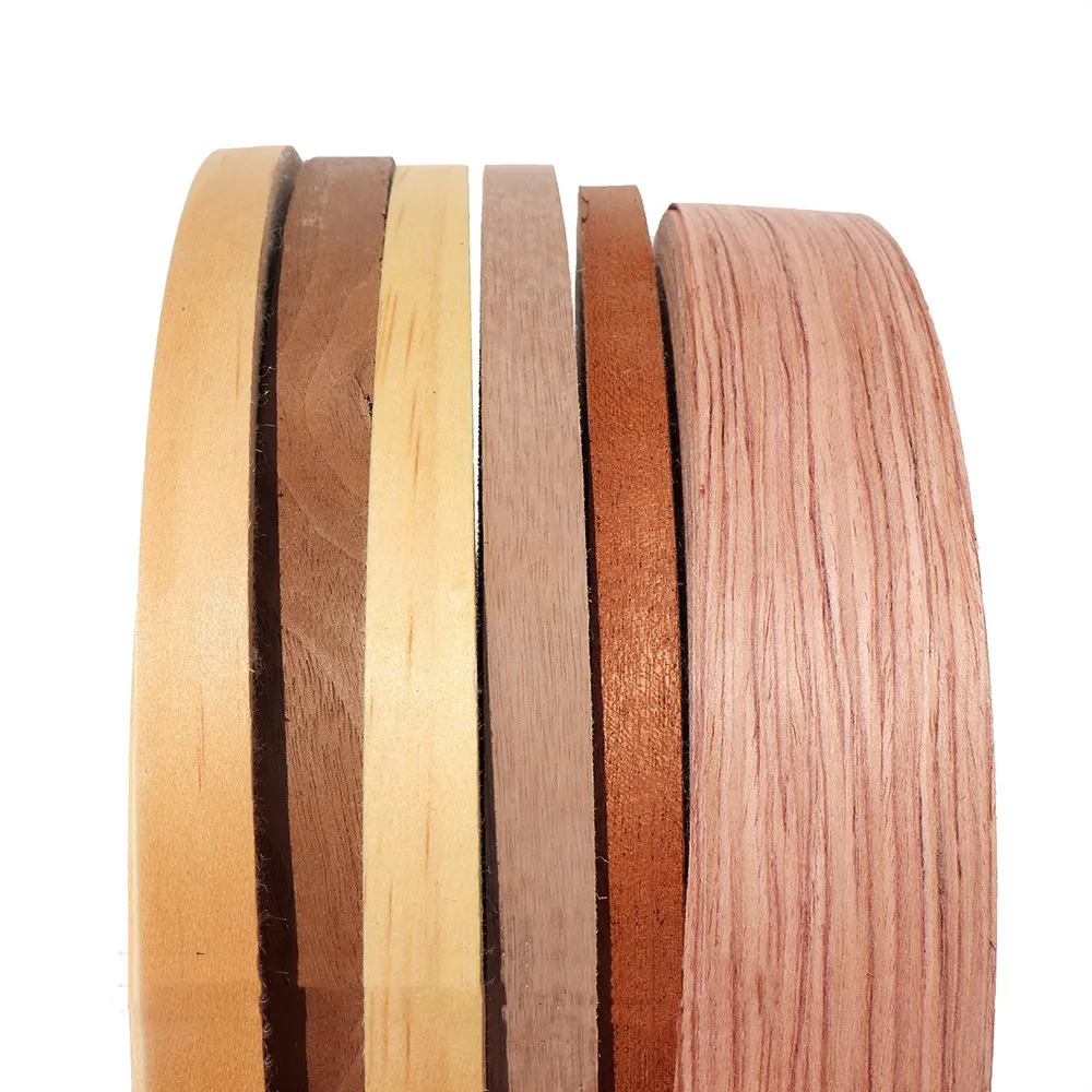 Custom Edge Banding Edgeband Natural Wood Maple White Oak Walnut Cherry Teak Ash Bubinga Sapele, 20mm to 55mm Wide 