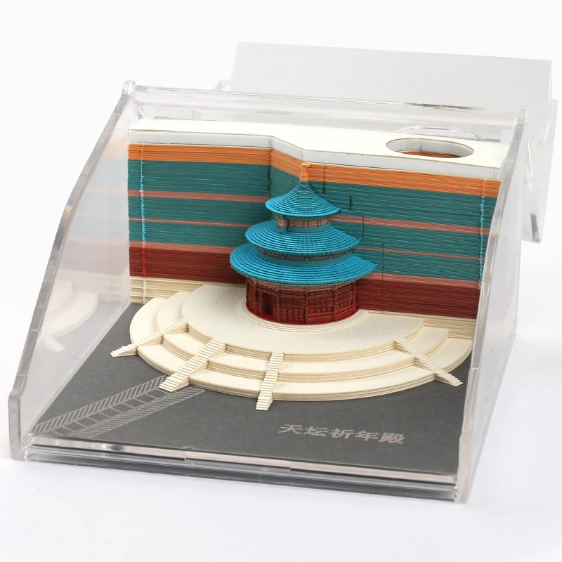 Vivid Funny Cute School Gift 3D Memo Pads Novelty Chinese Style Temple of Heaven 3D Paper Note