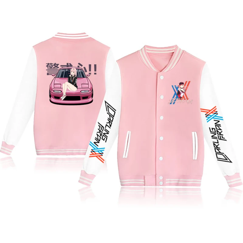 2021 new street anime zero two baseball uniform men's and women's tide brand hip-hop loose casual couple jacket