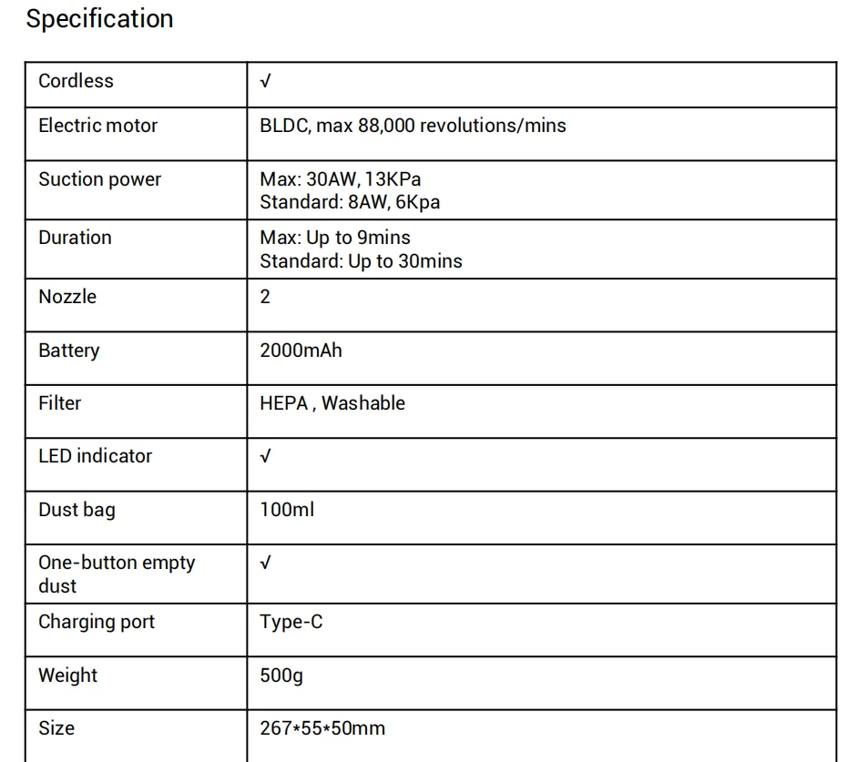 Xiaomi Mijia เครื่องดูดฝุ่นไร้สายแบบใช้มือถือ13KPa ดูด2 2โหมดล้างทำความสะอาดได้ HEPA Filter 30Min ยาวนาน