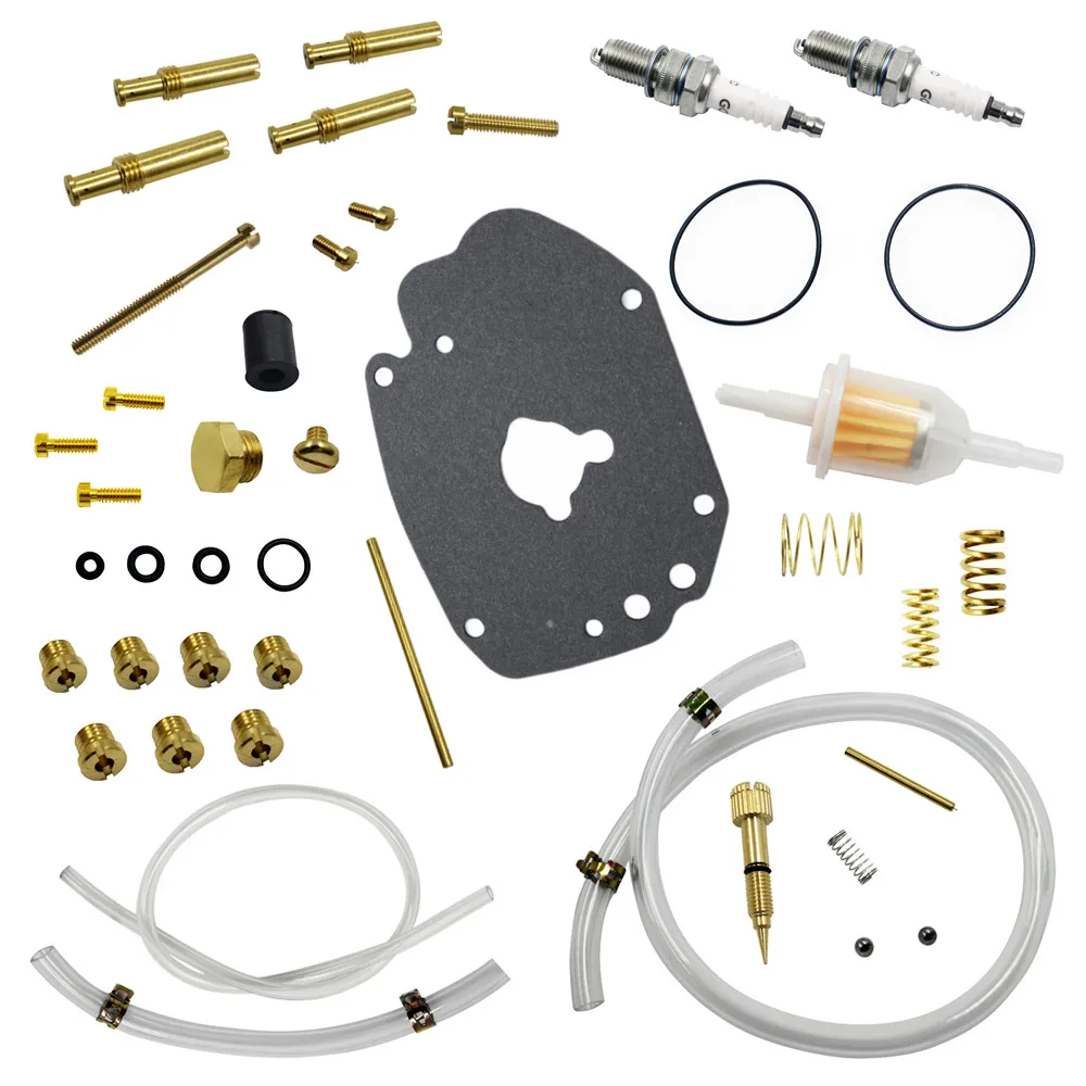 Carburetor Master Rebuild Kit for S&S Cycle 11-2923 Harley & Custom with Idle Screw Spark Plug Fuel Filter Low Range Jet 49-961