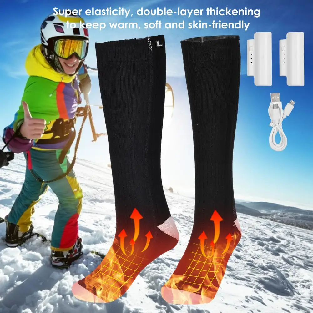 2200mAh Battery Electric Heating Socks Feet Thermal Winter Warmer Heater Foot Shoe Boot Outdoor Camping Ski Sport Heated Socks