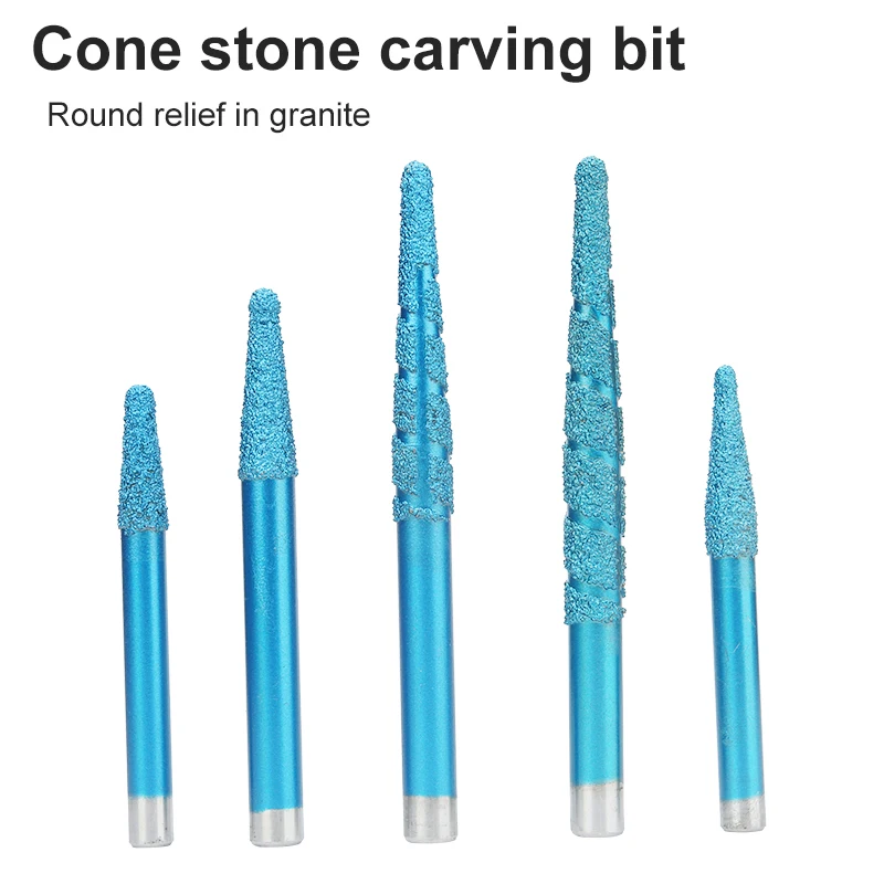 Conical Ball Head Stone Cutting Drill Bit Marble Engraving Tool Diamond End Mill CNC Router Stone Milling Cutter For Granite