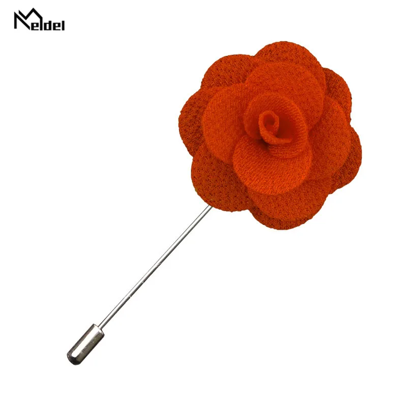 Meldel-Broche Boutonnière pour Femme et Homme, Épingles de Corsage, Boutonnière de Marié, Témoin de Mariage, Fleurs en Tissu, Bal de Promo