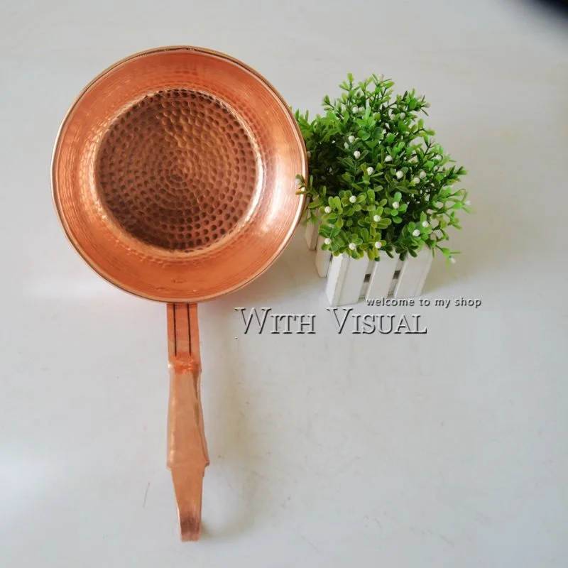 

1 PC Handmade Pure Copper Scoop with Wooden Handle Rice Noodle Pot Restaurant Home Use