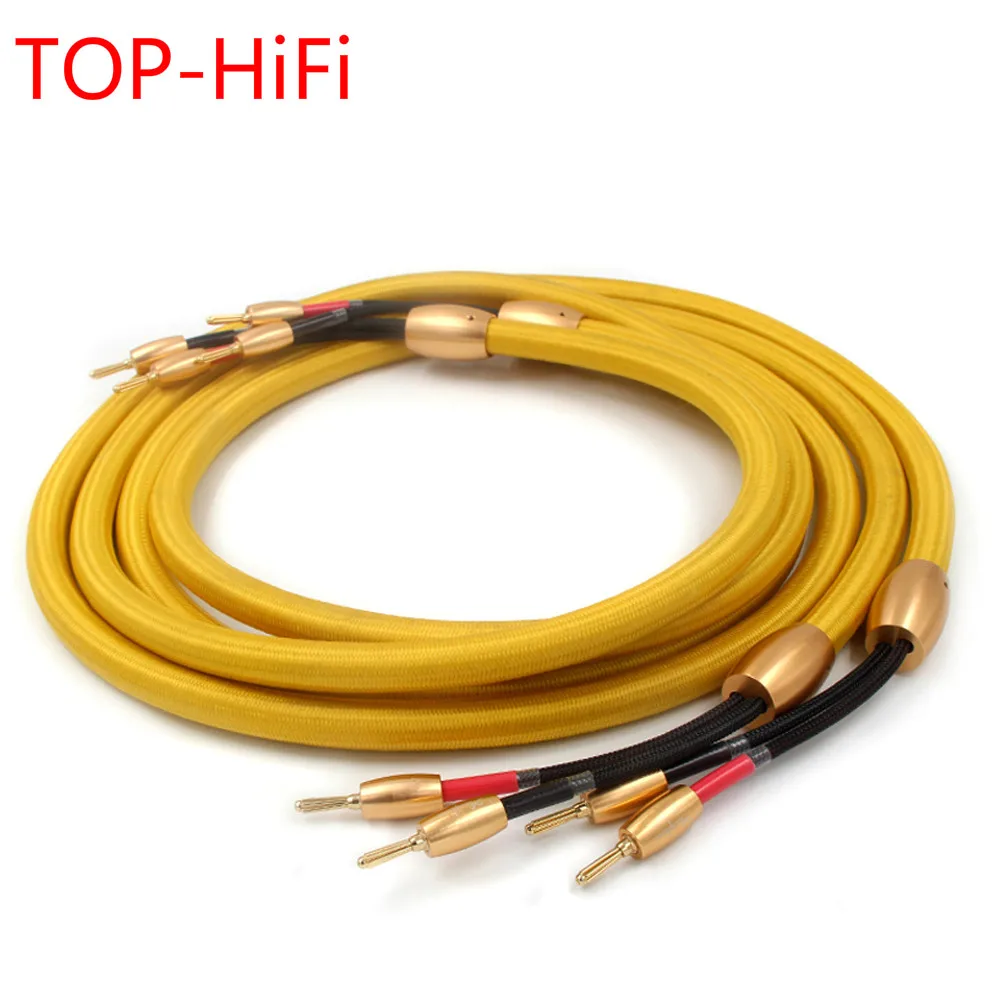 

TOP-HiFi pair Accuphase 40th Audio Speaker Cable Loudspeaker Cable 24k Gold Plated Banana Plug for Hi-fi Systems