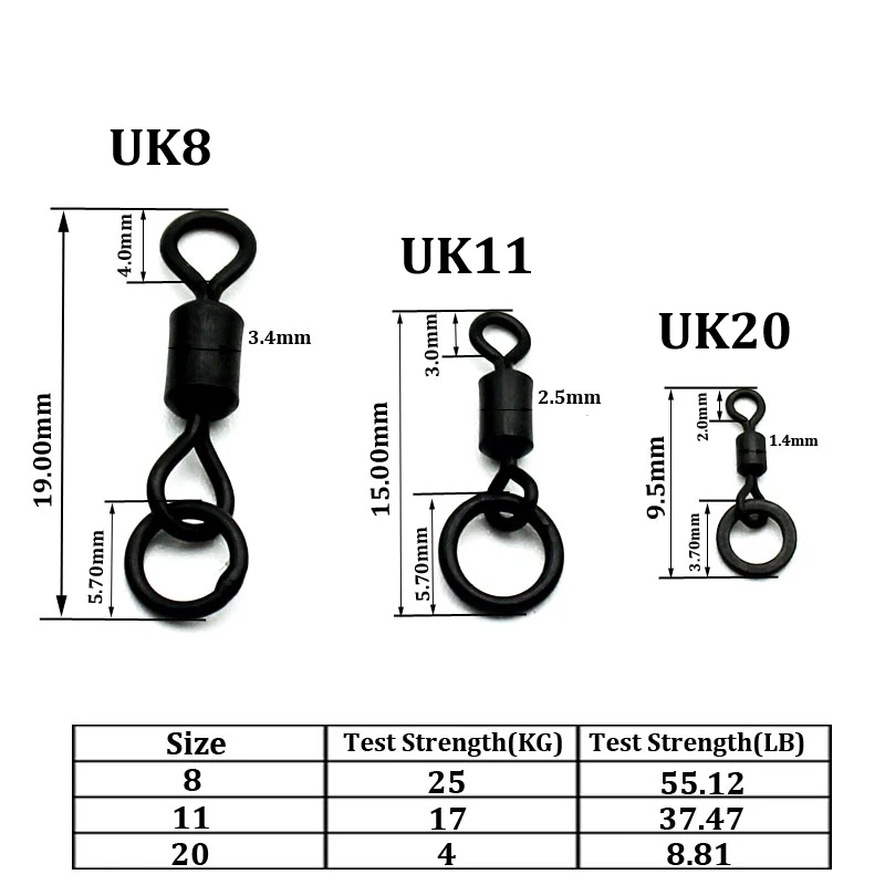 Anillos giratorios flexibles de cambio rápido para aparejos pelo carpa - imagen 4