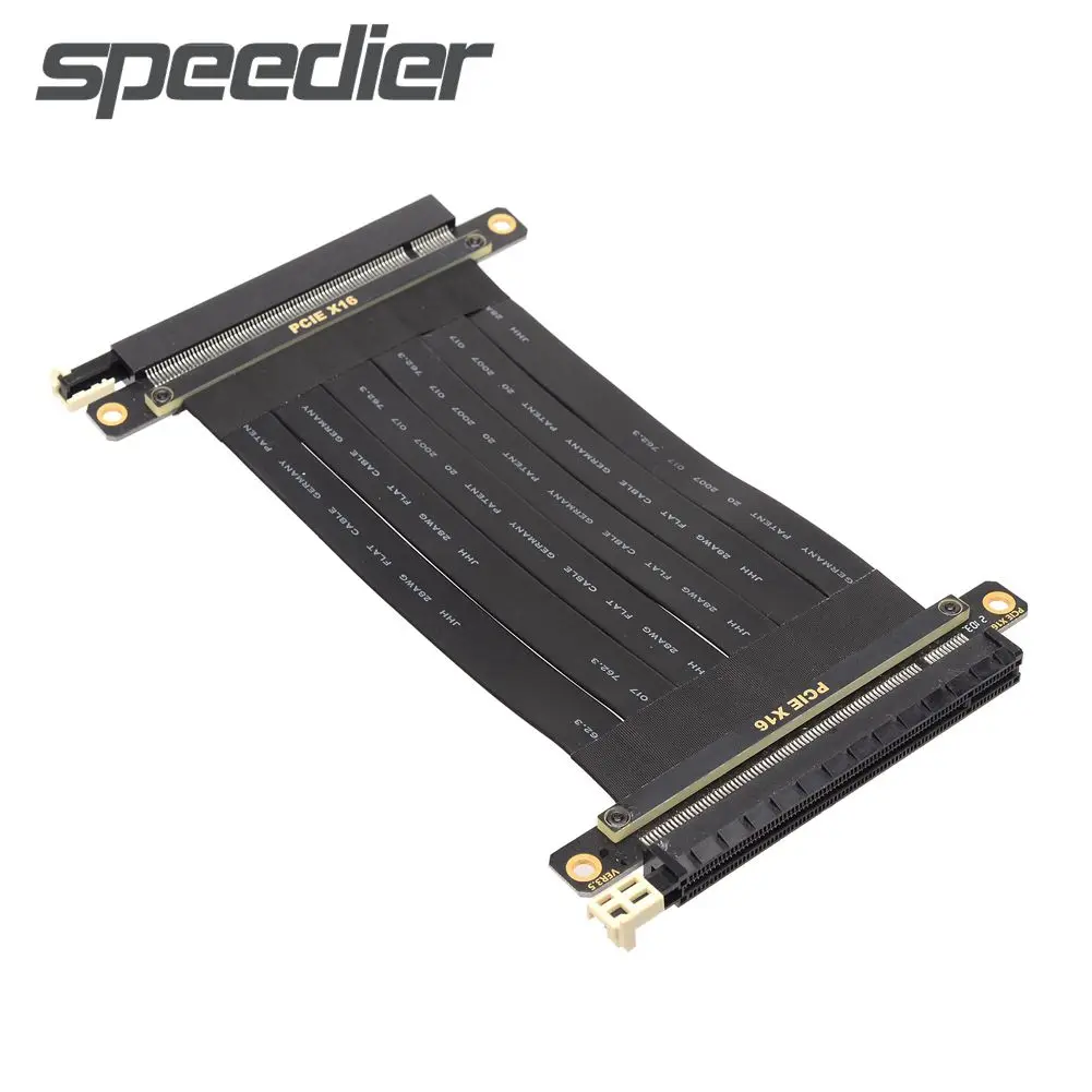 

Full Speed Shield PCI Express 3.0 X16 To X16 Flat Riser Cable Female Connector PCIE Gen3 Signal Docking TX-TX Riser Jumper Cable