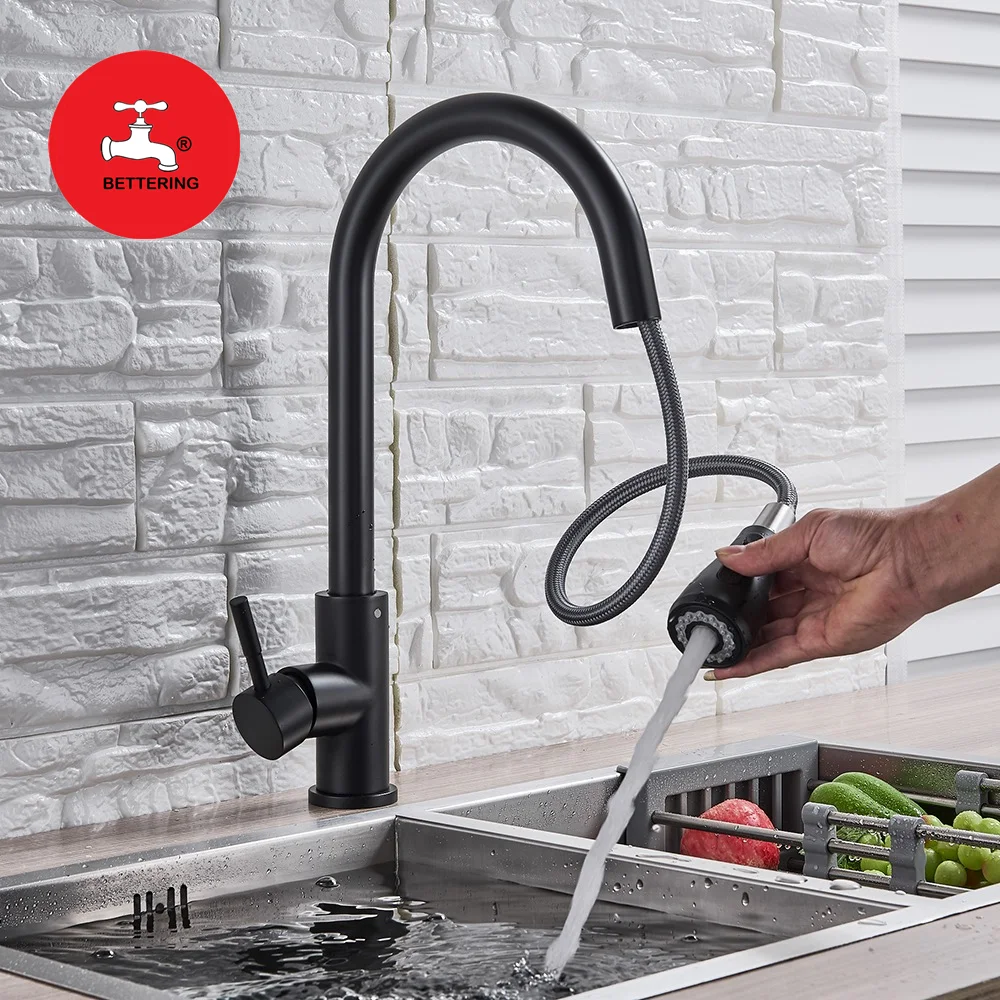 Sink Faucet Black Gourmet Faucet Kitchen Cold Hot Water Pull Out torneiras de cozinha gourmet Stream Deck Cocina novedosos