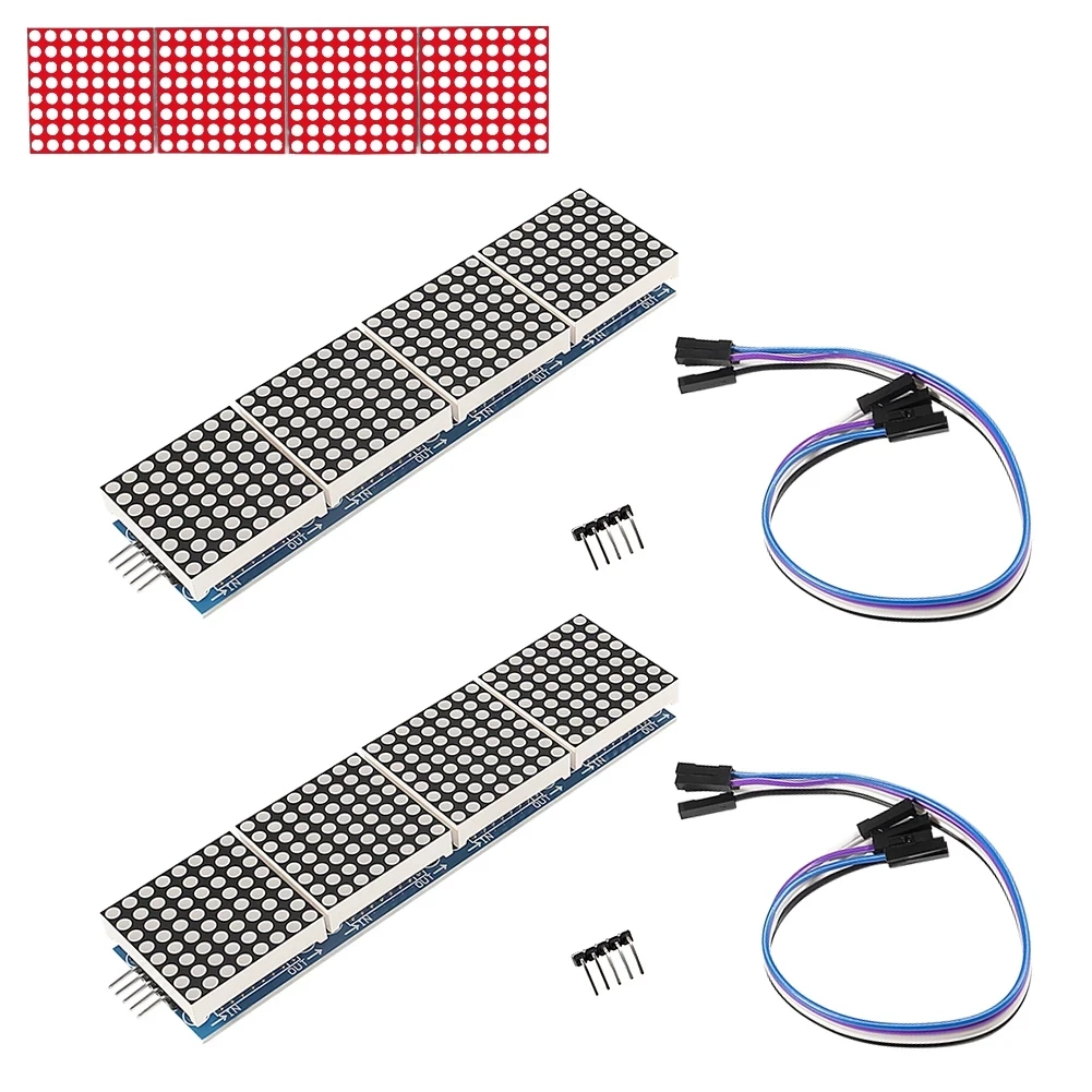 Display Dot Matrix Module Control Senden Max 7219 Punkte Einzelnen Clip 4 in 1 5P Linie H6A4 Mikrocomputer mit duPont Linie