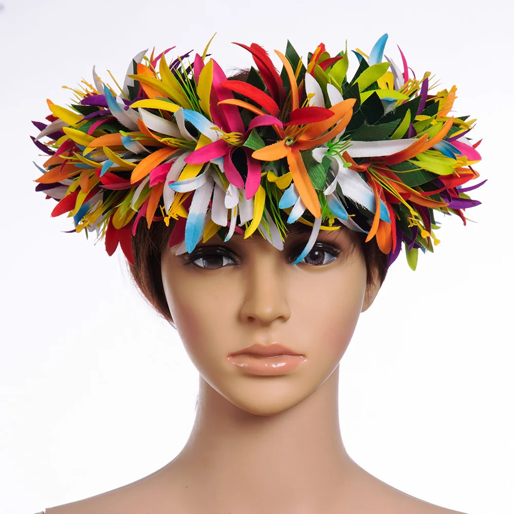 MIXED COLOR Free Shipping HK00028-B 40pcs/lot 4Colors 64CM Artificial Silk Spider Lily Headband Haku Hawaii Dance Party Headwear