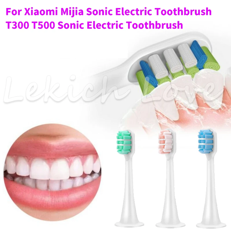 Lekich Tình Yêu Dành Cho Xiaomi Mijia Âm Điện Đầu Bàn Chải Đánh Răng T300 T500 U-Phong Cách 3D-Whitening Đầu Bàn Chải Đánh Răng Với Bảo Vệ Có
