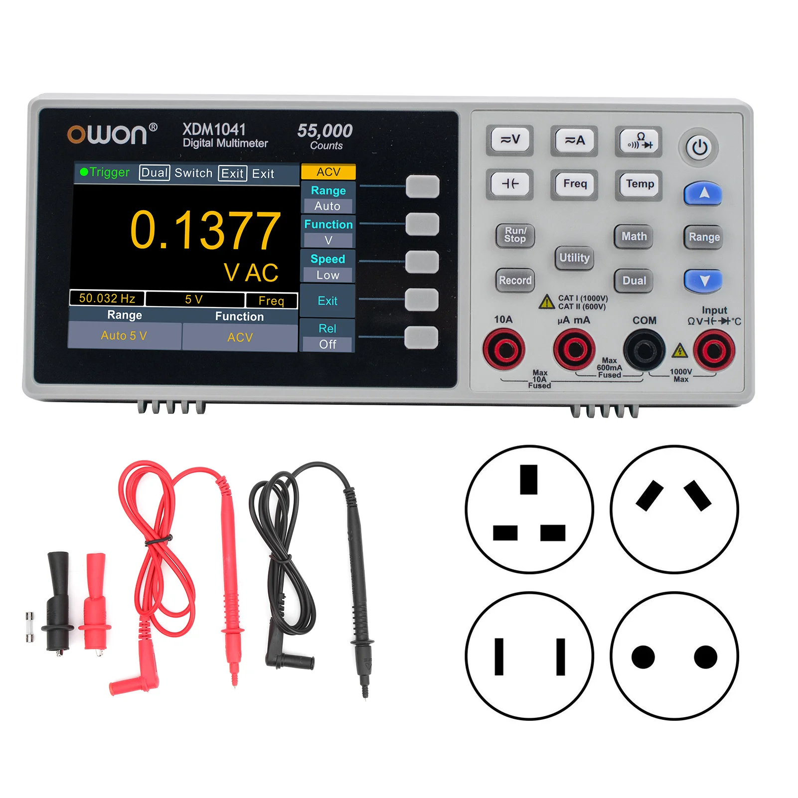 Imagem -02 - Owon Xdm1041 Mini Desktop Multímetro Digital 3.5 Polegada Lcd Medidor de Tensão e Corrente Verdadeiro Rms Temperatura Tester