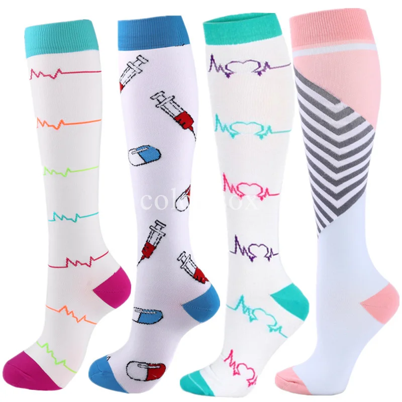 24 Colors Compression Socks 15-20 Mmhg Is BEST Graduated Athletic & Medical For Men & Women, Running, Flight, Travels Socks