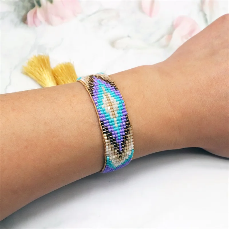 ZHONGVI الشر سوار بحليات العين الزرقاء ميوكي الخرز أساور للنساء 2021 اليدوية تلوح في الأفق المنسوجة شرابة الأساور والمجوهرات بالجملة #5