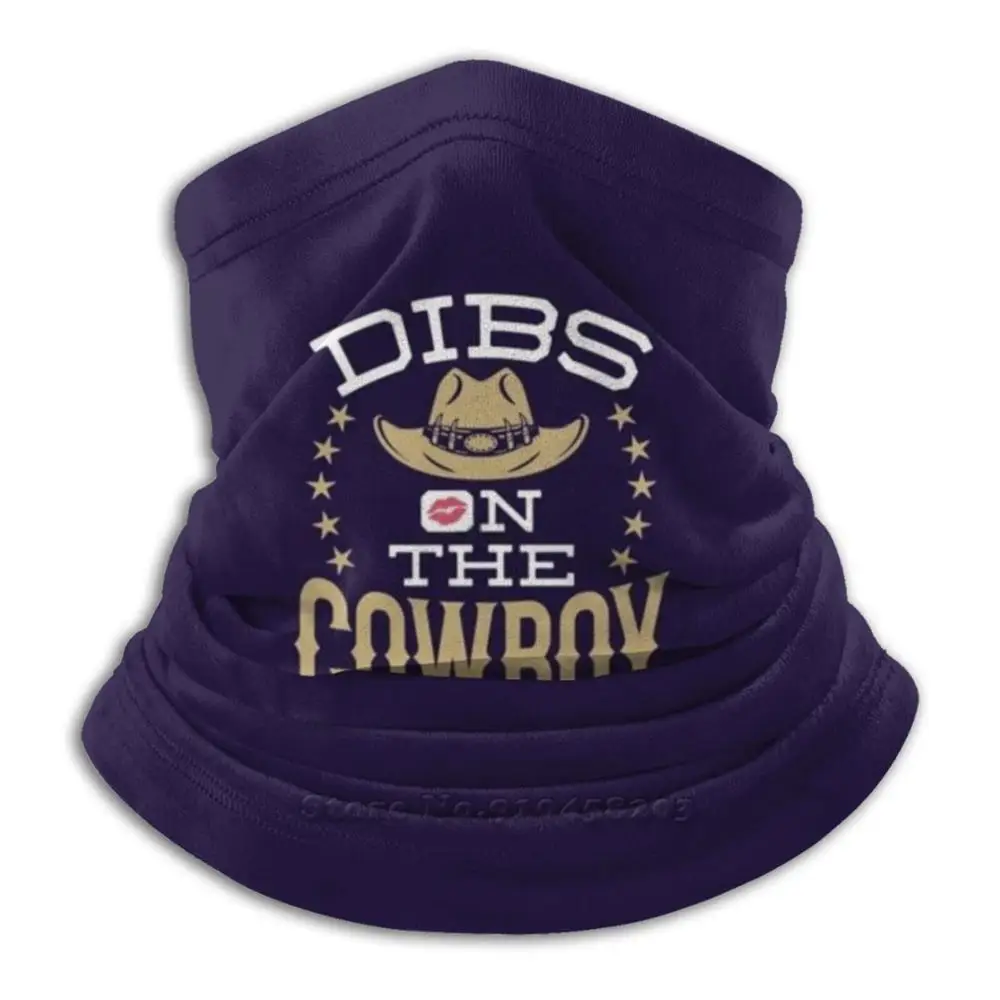 Dibs On The Cowboy 3D Bandana Face Neck Warmer Soft Fleece Mask Sport Scarf Cowboy Wife Cowboy Girlfriend Western Country Ranch