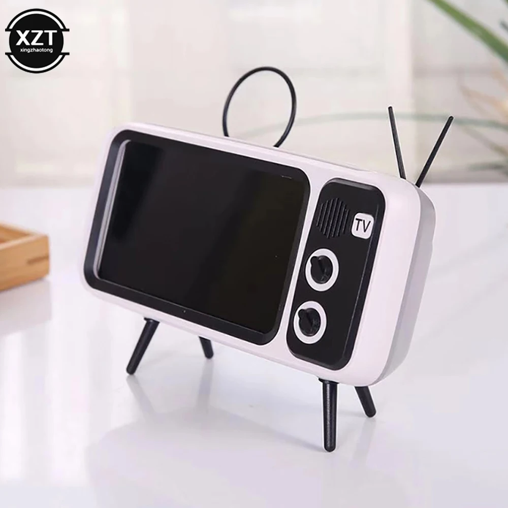 

Stereo Bracket Movies Mobile Phone Holder Mini Wireless Bluetooth Speaker TV Music Player Retro Pocket Home Audio Electric