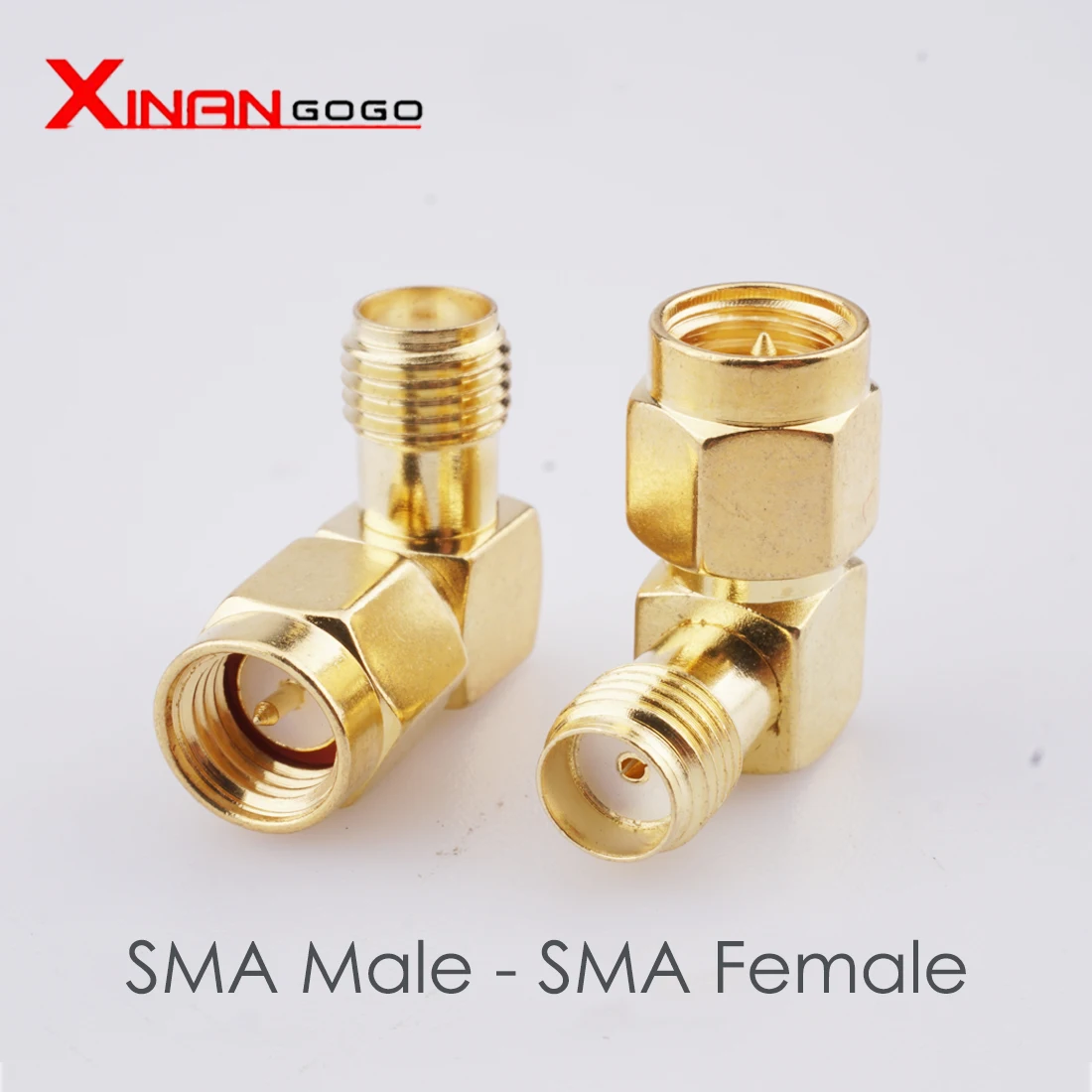 1PCS RF Adapter SMA Male to SMA Female Right angle 90 Degree Gold-Plated RP SMA Male to SMA Coaxail Connector Ja