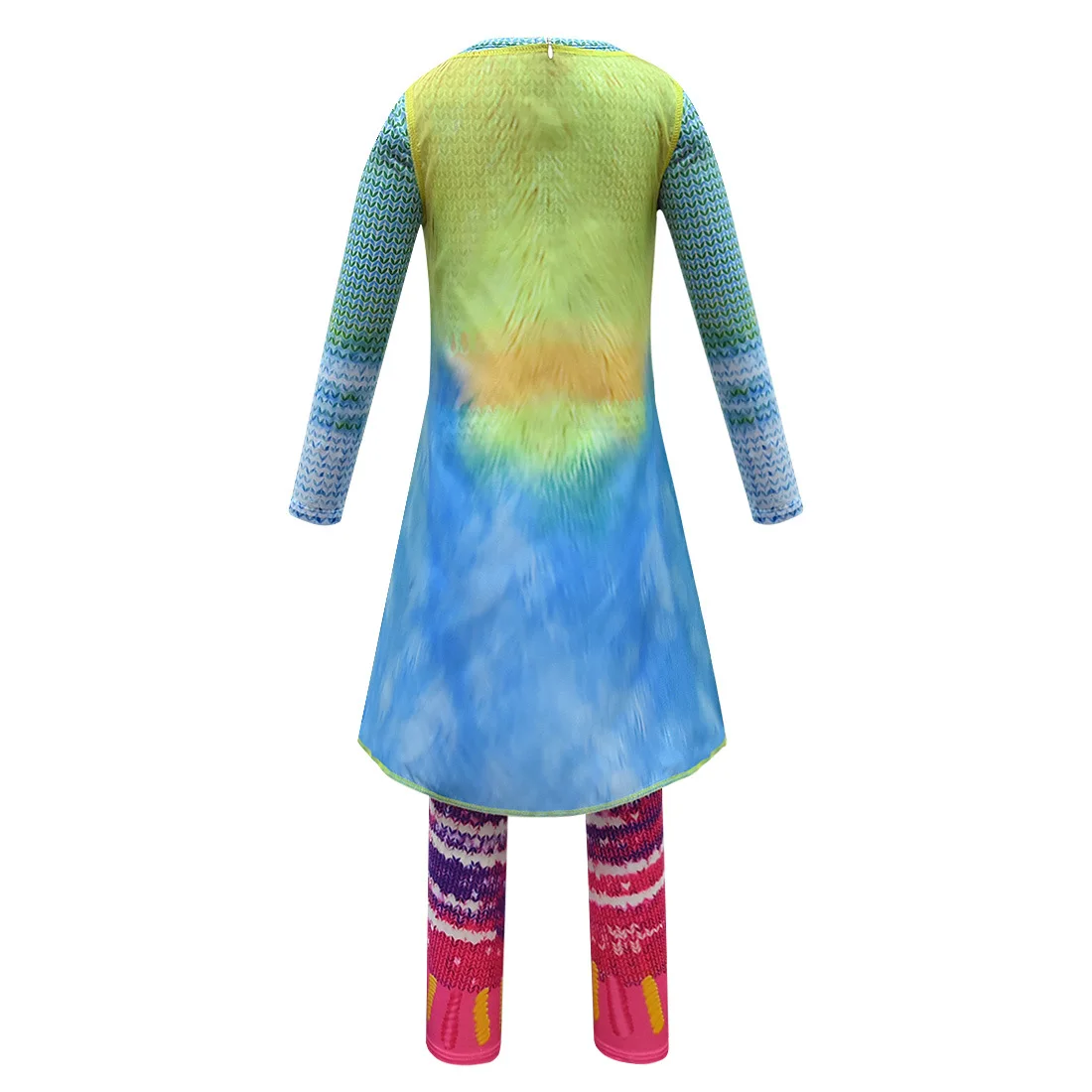 Kids Trolls Halloween Costume Bodysuit Cartoon Jumpsuit Girls Wedding Evening Party Trolls Costumes Children Clothing Cloak Wig